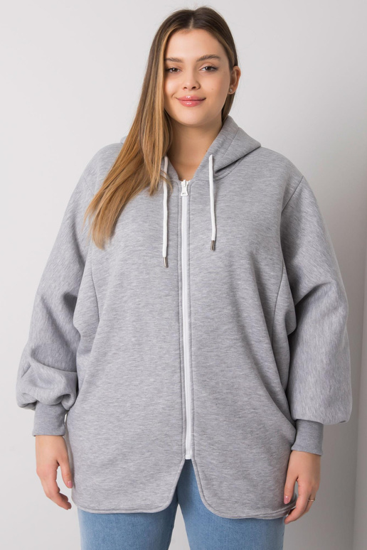 Pelēka melanža liela izmēra kapuci Ella