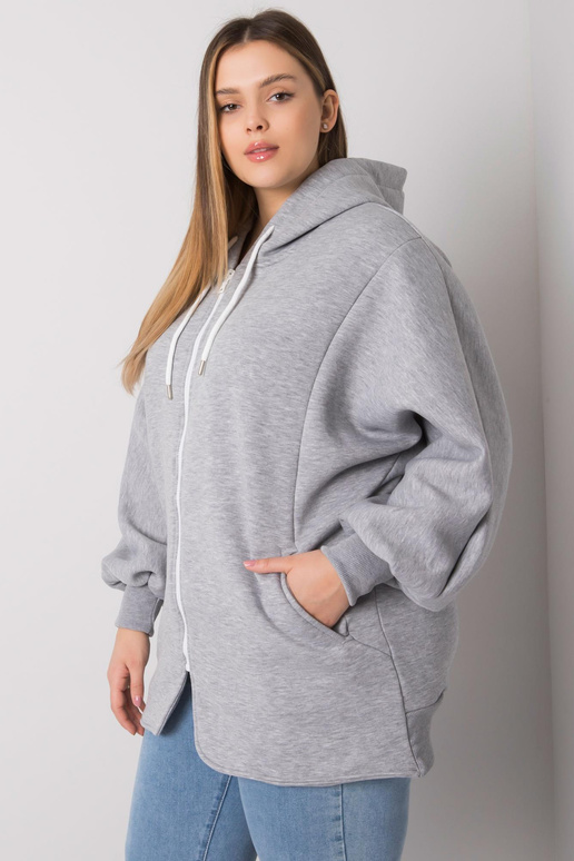 Pelēka melanža liela izmēra kapuci Ella