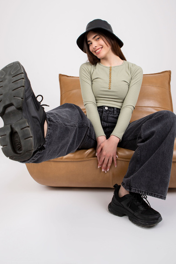 Gaiši zaļa svītraina blūze... 2