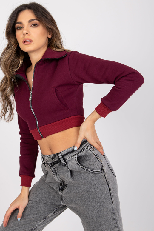 Burgundijas īss jakas džemperis Ann... Burgundijas īss jakas džemperis Ann...