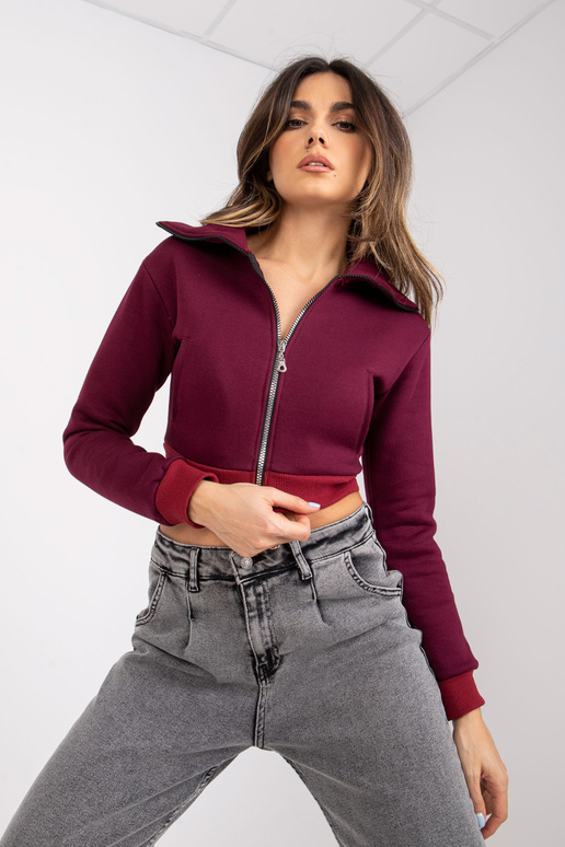 Burgundijas īss jakas džemperis Ann... Burgundijas īss jakas džemperis Ann...