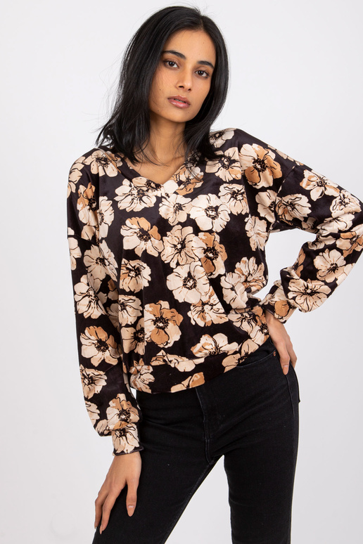 Melna un bēša velūra blūze ar ķēdīti...