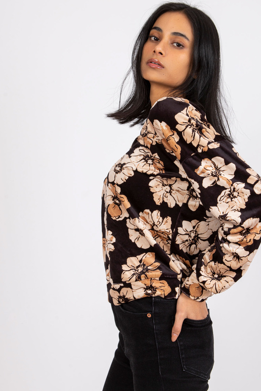 Melna un bēša velūra blūze ar ķēdīti...