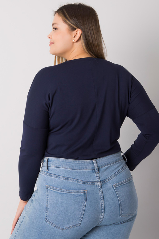 Tumši zila gluda plus izmēra blūze Elisa