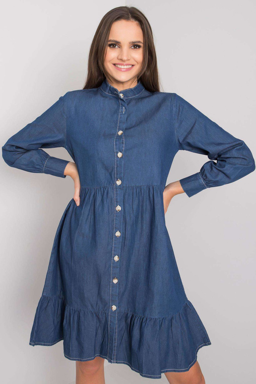 Tumši zila kleita ar volāniem Sophia...