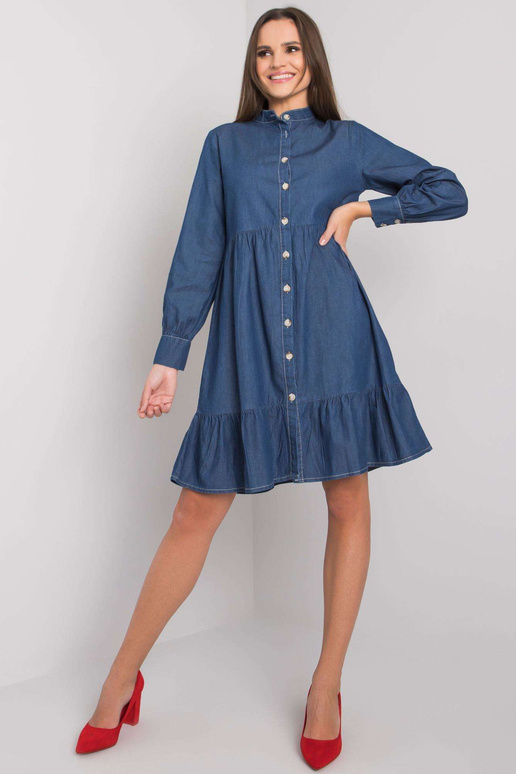 Tumši zila kleita ar volāniem Sophia...