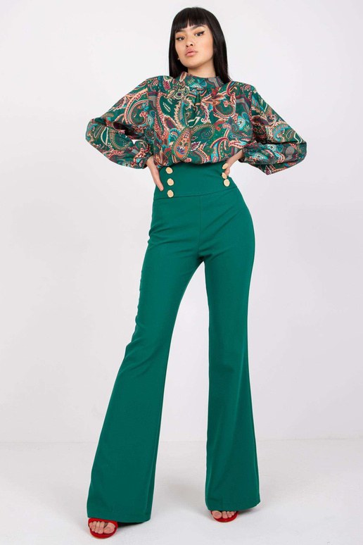 Zaļas elegantas bikses ar sānu malām...