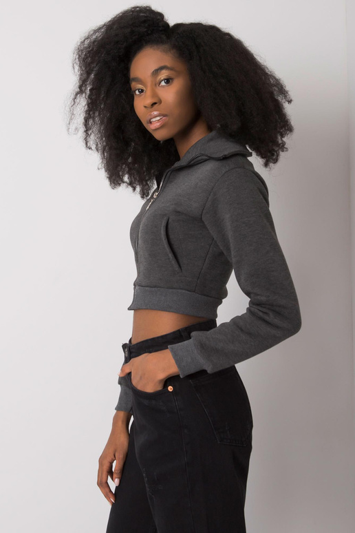 Tumši pelēks melanžs īss džemperis...