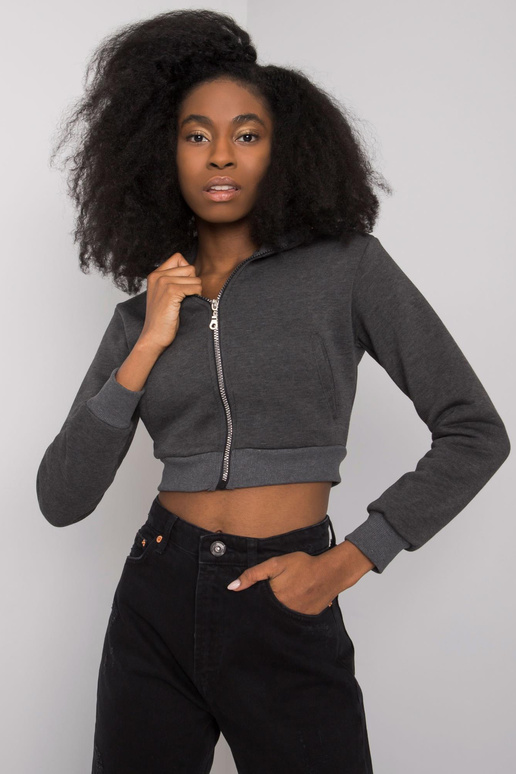 Tumši pelēks melanžs īss džemperis...