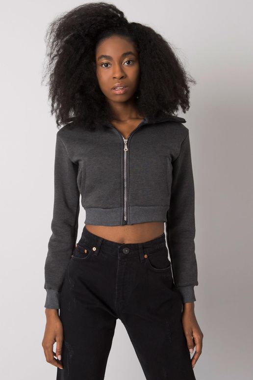 Tumši pelēks melanžs īss džemperis...