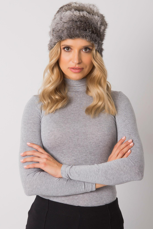 Tumši pelēka melanža kažokādas vāciņš