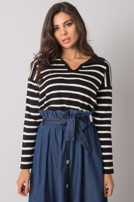 Melns svītrains džemperis Evanston...