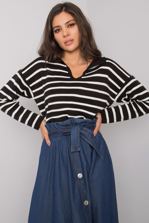 Melns svītrains džemperis Evanston...