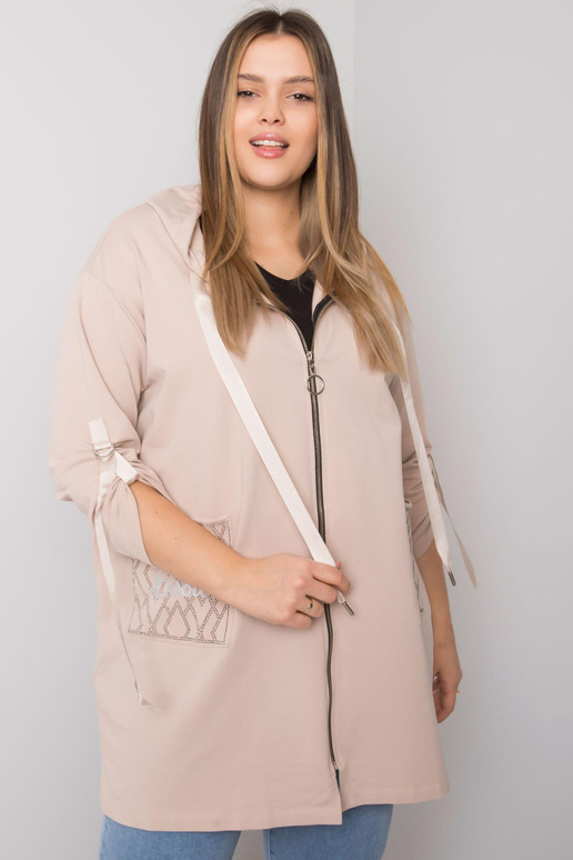 Gaiši bēšs plus izmēra rāvējslēdzējs...