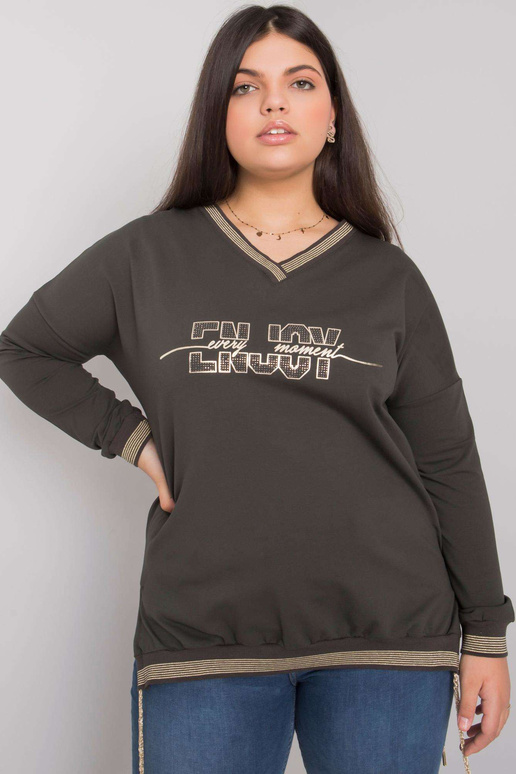 Tumša haki krāsas plus izmēra blūze... Tumša haki krāsas plus izmēra blūze...