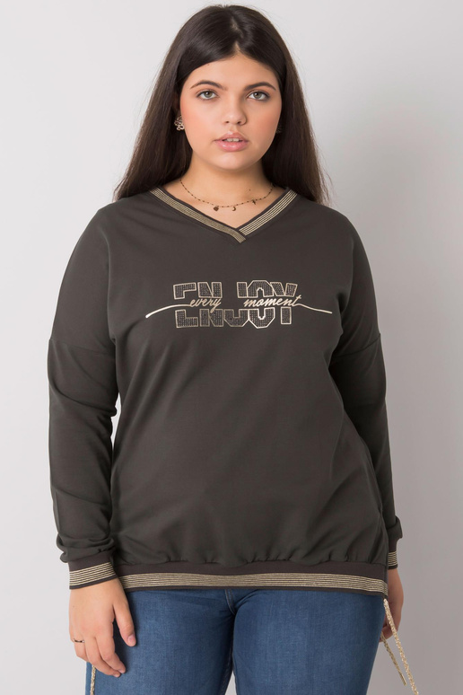 Tumša haki krāsas plus izmēra blūze... Tumša haki krāsas plus izmēra blūze...