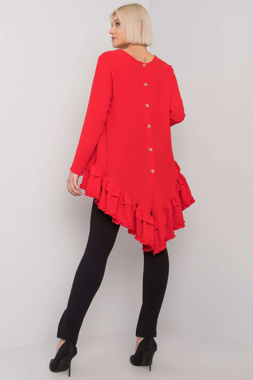 Sarkana blūze ar volānu Tracy RUE PARIS