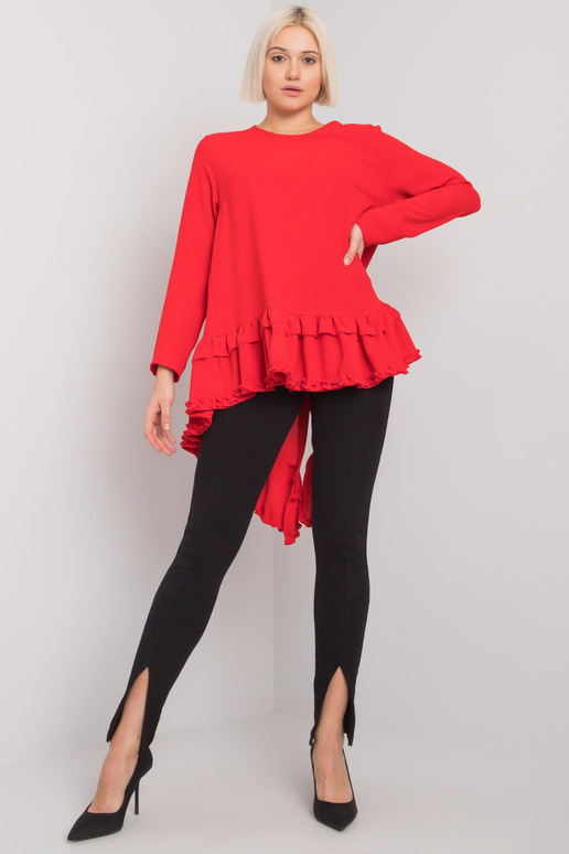 Sarkana blūze ar volānu Tracy RUE PARIS