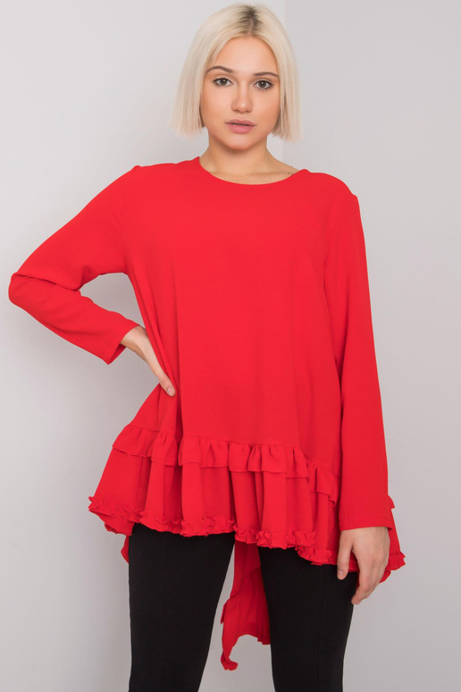 Sarkana blūze ar volānu Tracy RUE PARIS