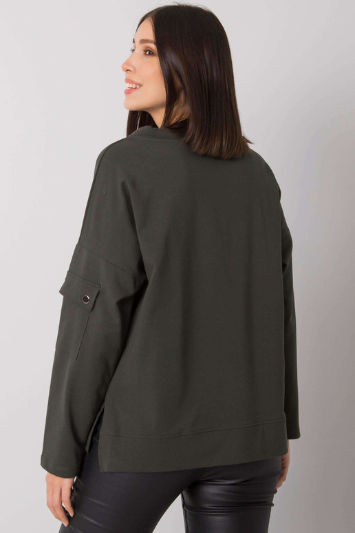 Tumša haki krāsas liela izmēra blūze...