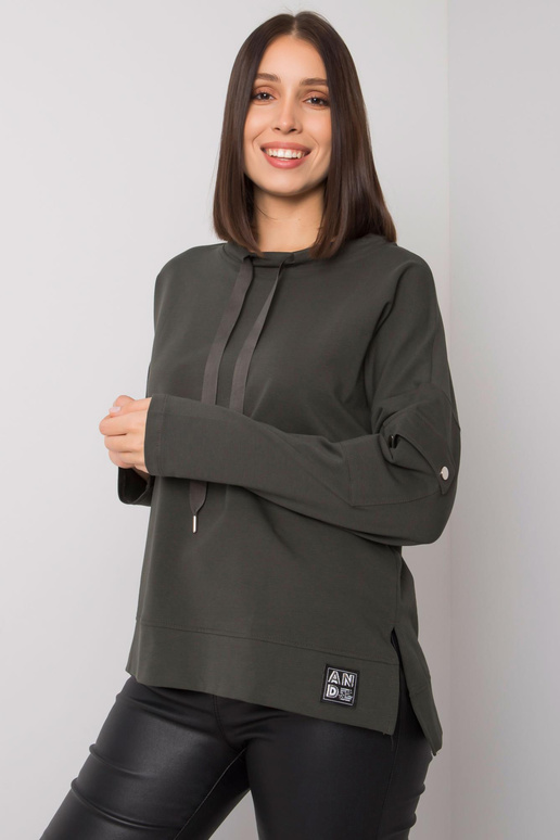 Tumša haki krāsas liela izmēra blūze...