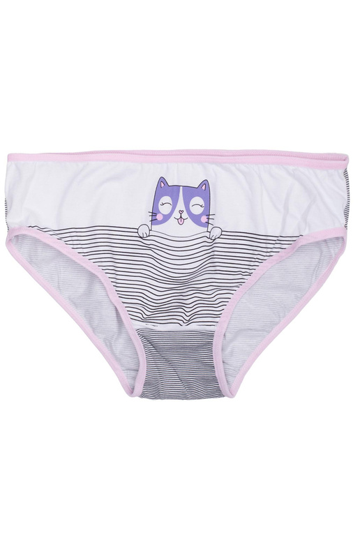 Baltas un rozā apdrukas meiteņu biksītes