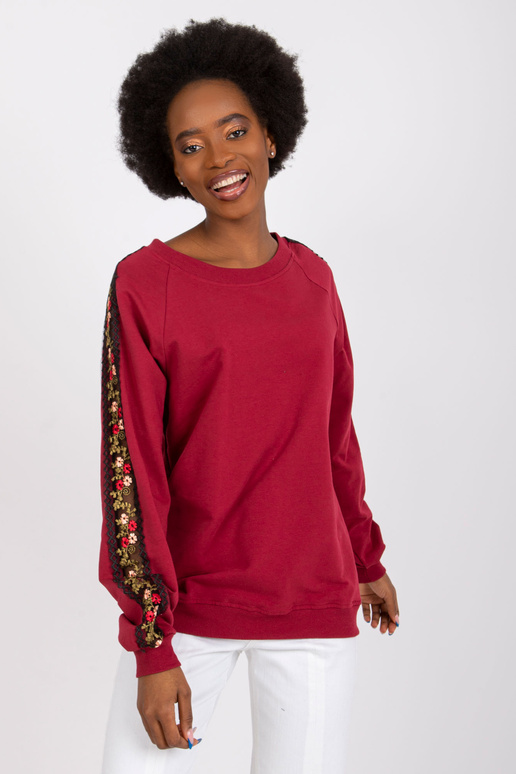 Bordo krāsas sporta krekls ar... Bordo krāsas sporta krekls ar...