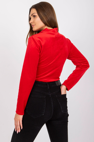 Sarkana velūra blūze ar... 2