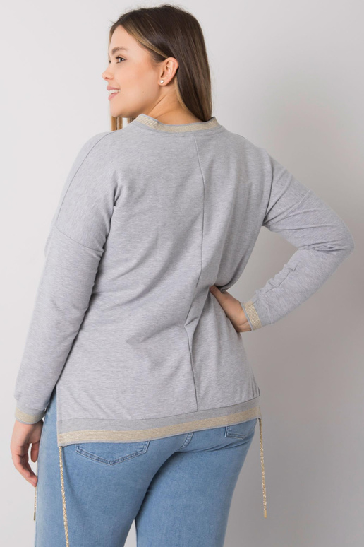 Pelēka melanža liela izmēra blūze ar... Pelēka melanža liela izmēra blūze ar...