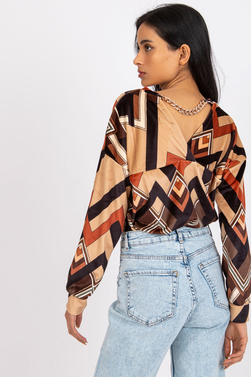 Brūna un bēša Emma blūze