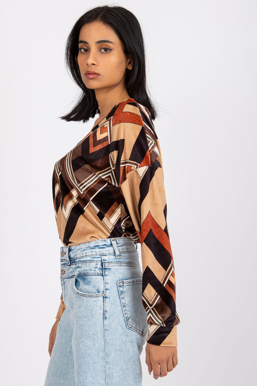 Brūna un bēša Emma blūze