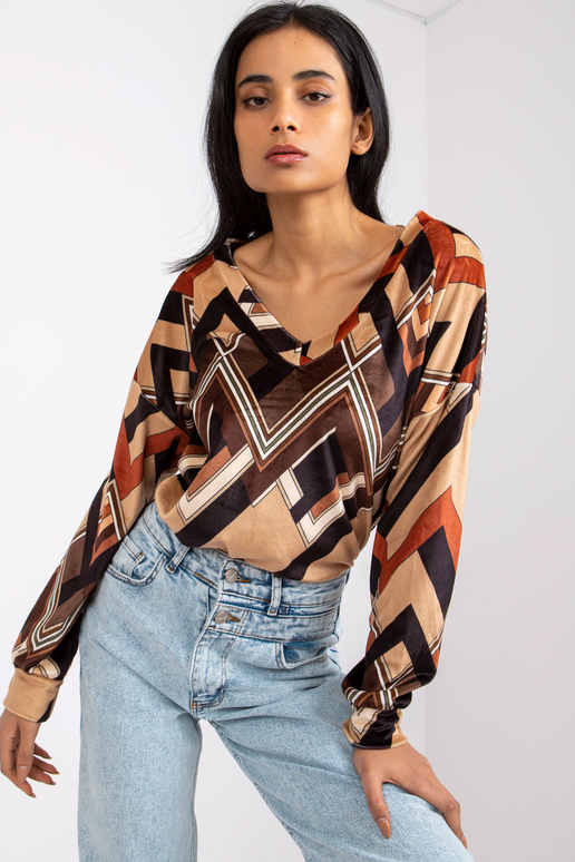 Brūna un bēša Emma blūze