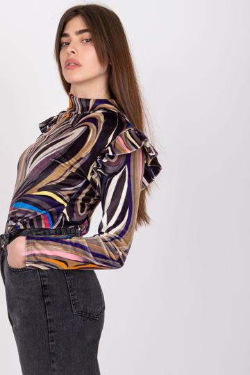 Melna velūra blūze ar garām...