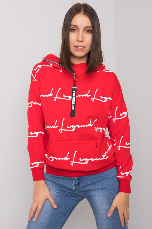 Sarkans plus izmēra sporta krekls ar...