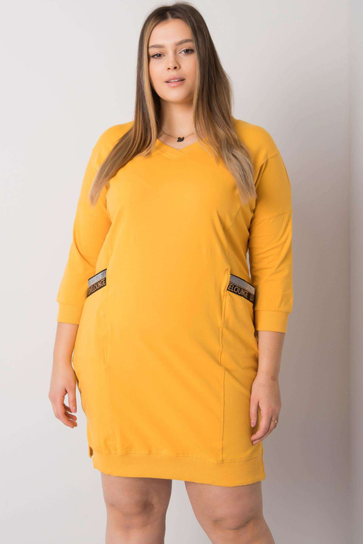 Dzeltena liela izmēra kleita ar...