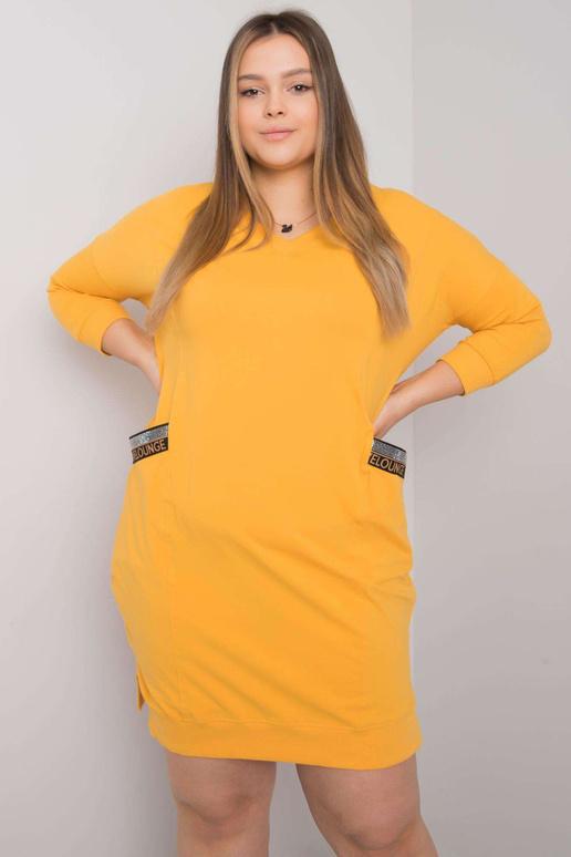 Dzeltena liela izmēra kleita ar...