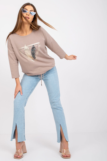 Tumši bēša kokvilnas blūze... 2