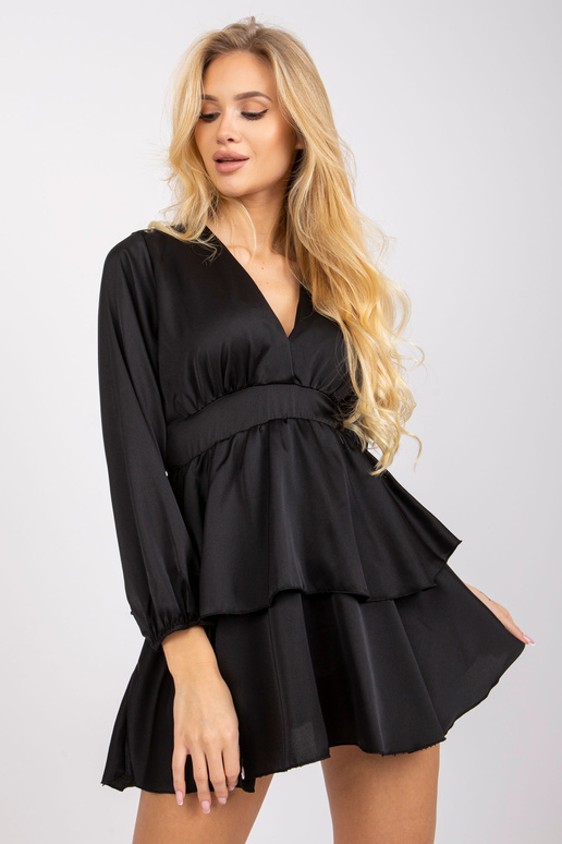 Rimini volānu melna kleita