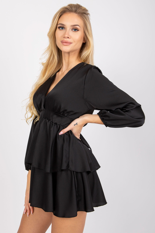 Rimini volānu melna kleita