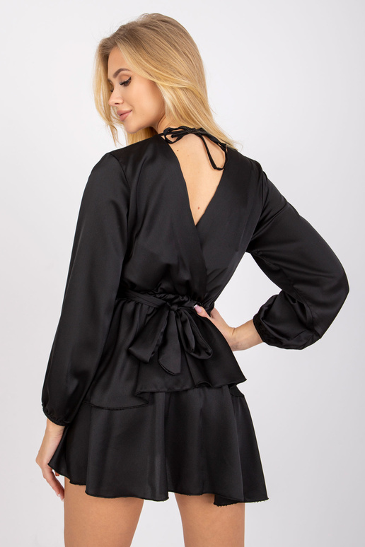 Rimini volānu melna kleita