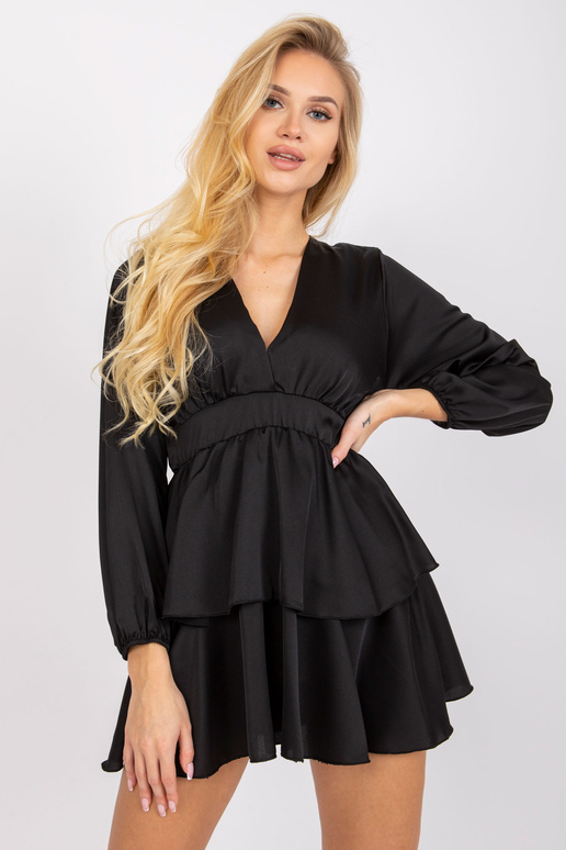 Rimini volānu melna kleita