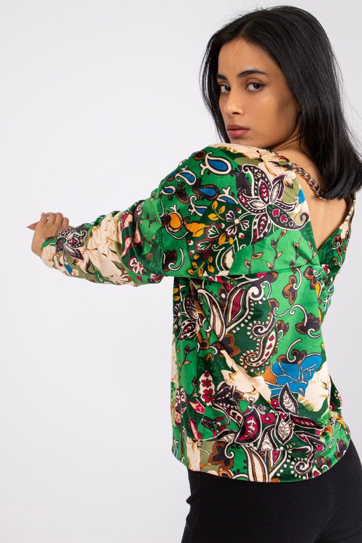 Zaļa raksta blūze ar ķēdīti Nicola