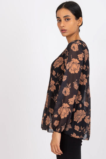 Melna un kamieļu blūze ar...