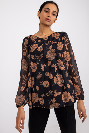 Melna un kamieļu blūze ar... 2