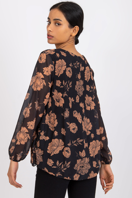 Melna un kamieļu blūze ar viskozi Liana Melna un kamieļu blūze ar viskozi Liana