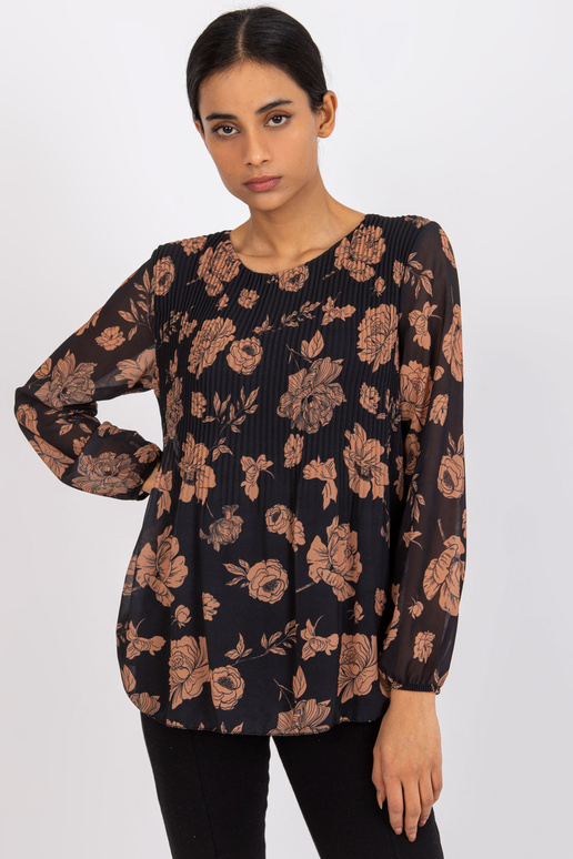 Melna un kamieļu blūze ar viskozi Liana Melna un kamieļu blūze ar viskozi Liana