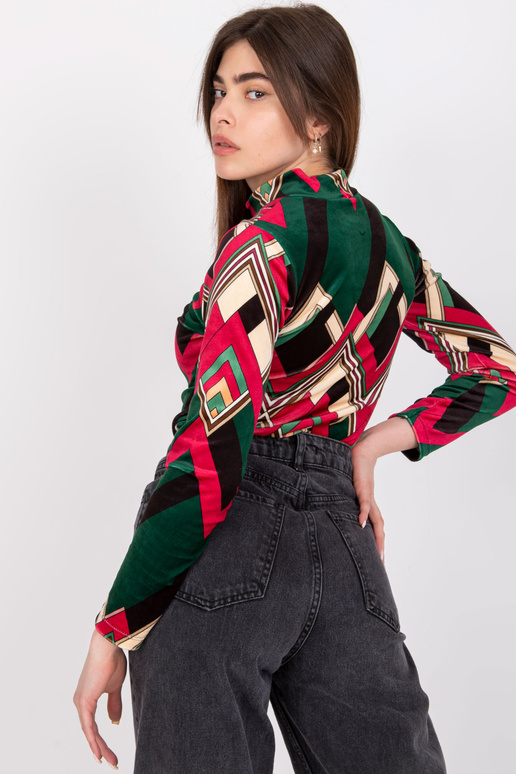 Zaļa un rozā velūra blūze ar Pari...