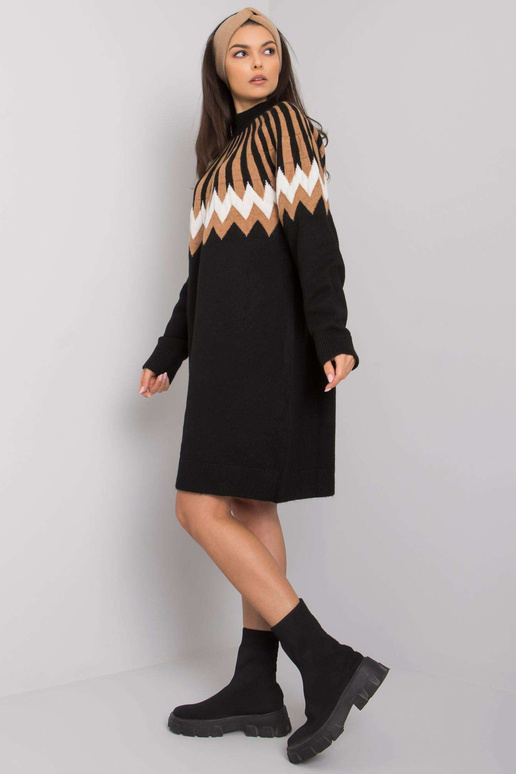 Melna brīva trikotāžas kleita Shereen...