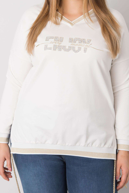 Ecru plus izmēra blūze ar Lila...