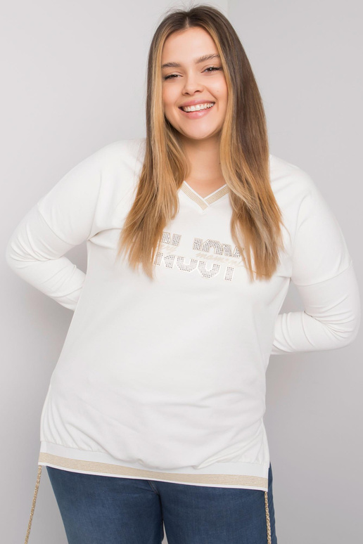 Ecru plus izmēra blūze ar Lila...